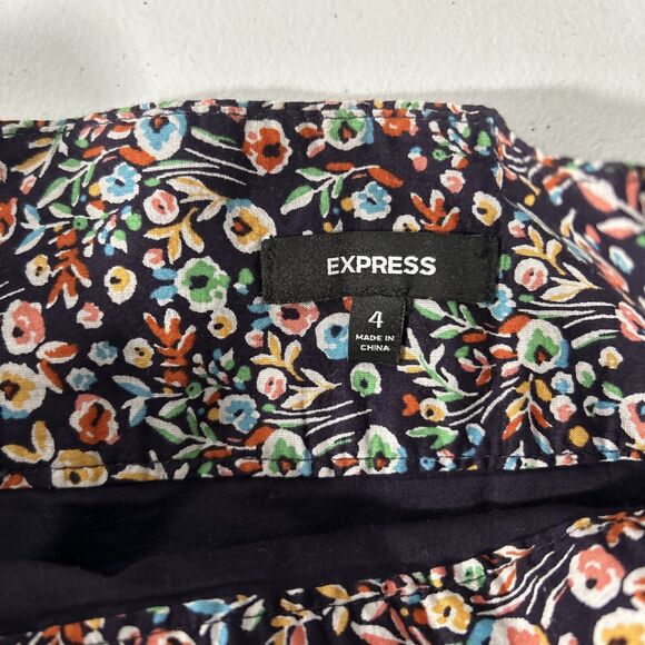 Express Mini Skirt Womens 4 Floral Flowy Tiered Ruffle‎ Hem Casual Festiva - Picture 3 of 5